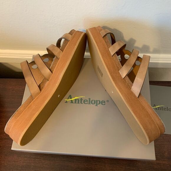 Antelope leather slide platform slip on sandal size US9; EU40 NIB - Picture 10 of 14
